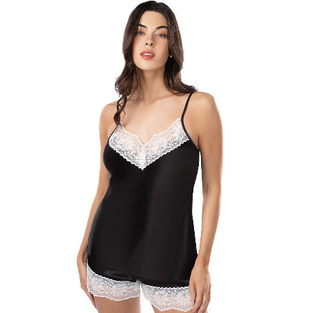 PIJAMA CORTA SATIN ENCAJE