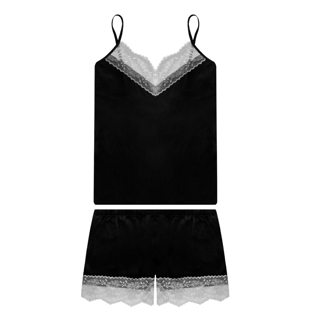 PIJAMA CORTA SATIN ENCAJE