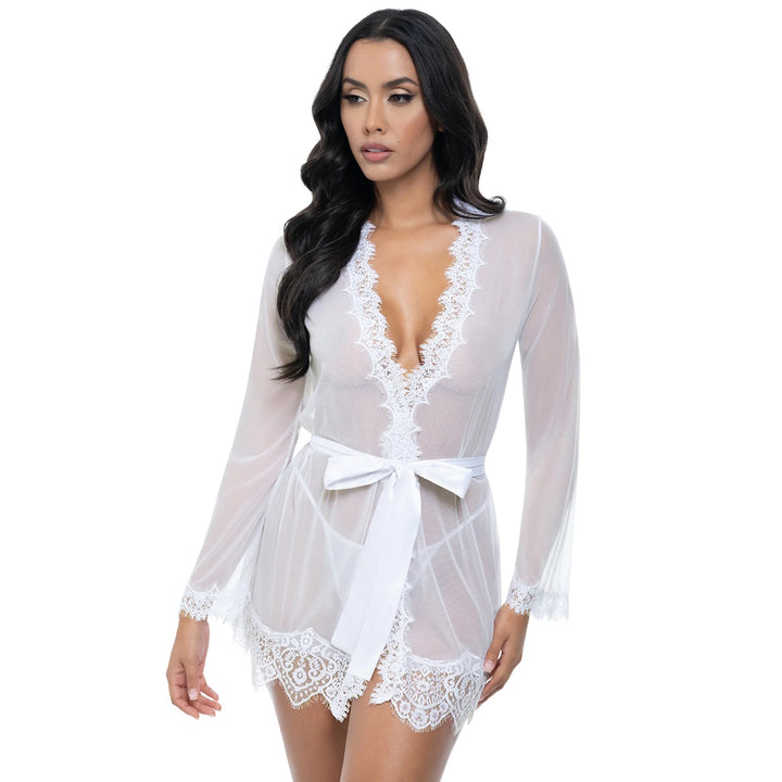 ROPE EYELASH LACE W/SATIN SASH