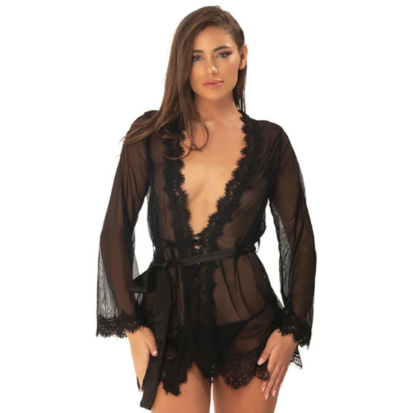 ROPE EYELASH LACE W/SATIN SASH