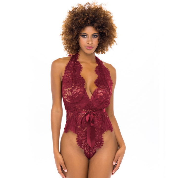 TEDDY EYELASH LACE HALTER