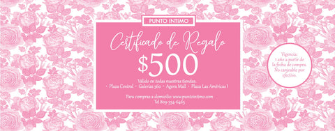 Cert. de Regalo RD$ 500.00